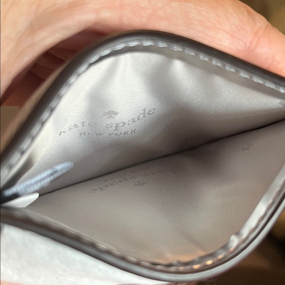 KATE SPADE Bridget Mirror Metallic Slim Card Holder in a Silver Color 4”x3” NWT - Picture 12 of 12